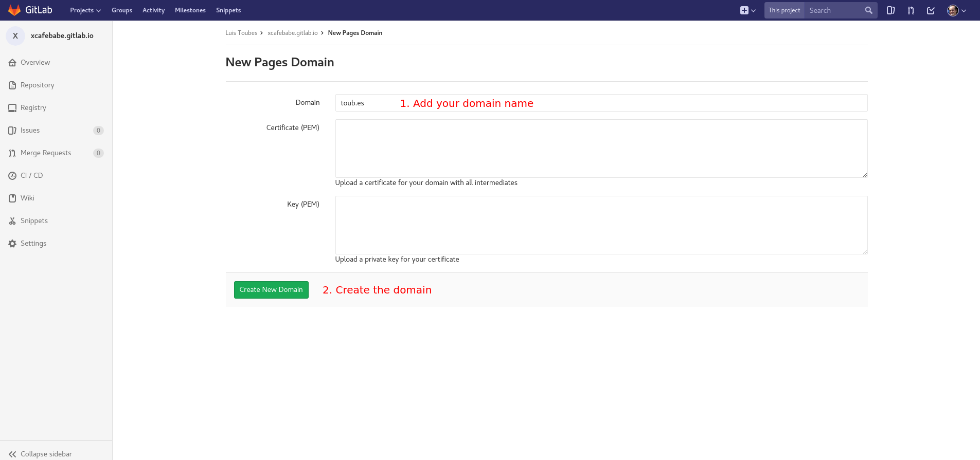 Use your custom domain name